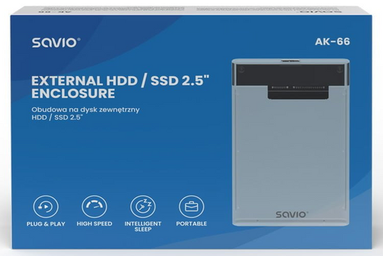Nouveau boîtier pour disque dur externe 2.5" Savio AK-66