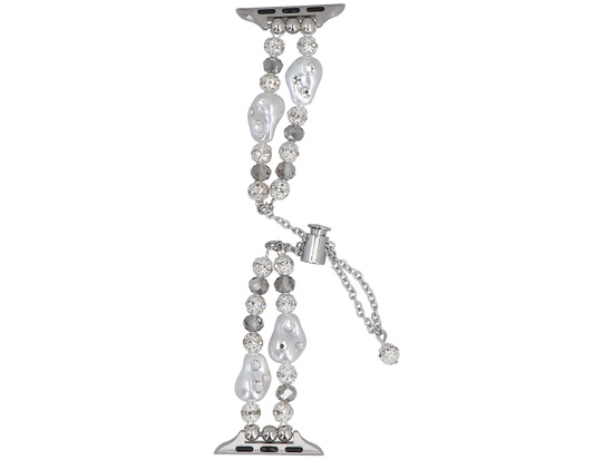 Neue Armbanduhr GlacierX Slider Clasp Double Chain Cosmic Bracelet Meteor Gleam für Apple Watch 38/40/41mm Silber Zirkonia