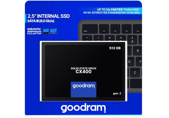 GOODRAM CX400 512 ГБ 2.5" SSD 550/500 МБ/с TLC NAND