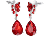 Ensemble de bijoux Gala Rouge, collier + boucles d'oreilles.