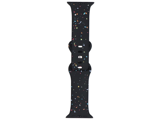 Nouvelle sangle pour smartwatch GlacierX Silicone Loop Band Black Sprinkle pour Apple Watch 42/44/45/49mm Noir multicolore