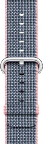 Originale Apple Orologio con cinturino in nylon intrecciato rosa chiaro - blu notte 38 mm