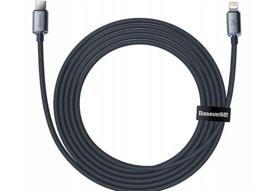 New Baseus Crystal Shine USB-C Lightning cable 2m Black