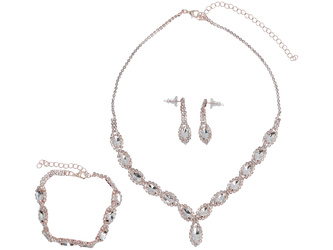 Juego de joyería Encantador Rosa conjunto Collar + pendientes + pulsera