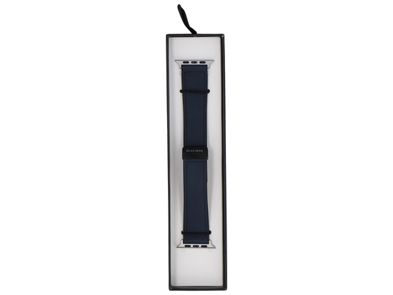 Neues GlacierX Lederarmband mit magnetischer Schnalle Mitternachtsblau für die Apple Watch 42/44/45/49mm Marineblau