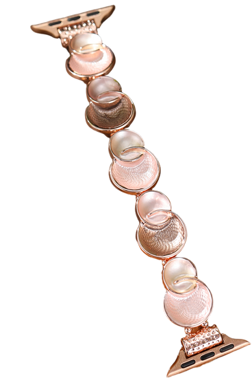 Nouveau bracelet pour smartwatch GlacierX Gleam Bubbles Stretch Bracelet Rose Café pour Apple Watch 38/40/41mm Café-Rose