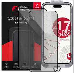 Nowe Szkło Prywatyzujące Ekranowy Samuraj do Apple iPhone 17 Pro Max z ramką Easy Fit | 2-Pack