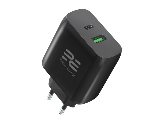 Nuovo caricabatterie da rete GaN 65W USB-A + USB-C QC PD Encore Energy MD-65C4329