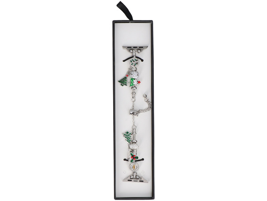 Нова браслет для смарт-годинника GlacierX Slider Clasp Winter Charm Bracelet Christmas Green для Apple Watch 38/40/41mm Срібний