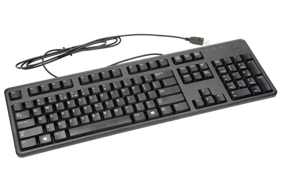 Professional Office Keyboard DELL KB212-B USB Black + Stickers