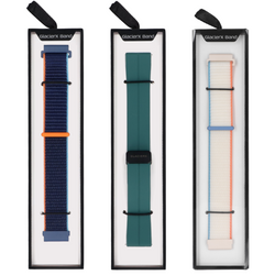 Set von Armbändern für die Smartwatch GlacierX Grip Strap Nylon Tropical Cream + Silikon-Magnetverschluss Forest Green + Grip Strap Nylon Ocean Blue 22mm