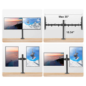 Nuevo Soporte de Escritorio Triadyn DuoClamp para Dos Monitores Televisores de 17-32" Ergonómico Ajustable Giratorio TRD-BLK-2ST-17"-32"