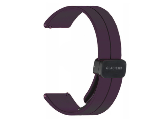 Neues Armband für Smartwatch GlacierX Silikon Magnetverschluss Violette Frucht Aubergine 22mm
