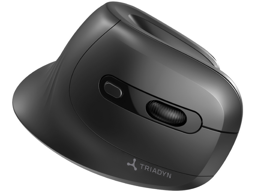 Nuovo Mouse Wireless Verticale Triadyn TITAN 3200DPI Ricaricabile Nera