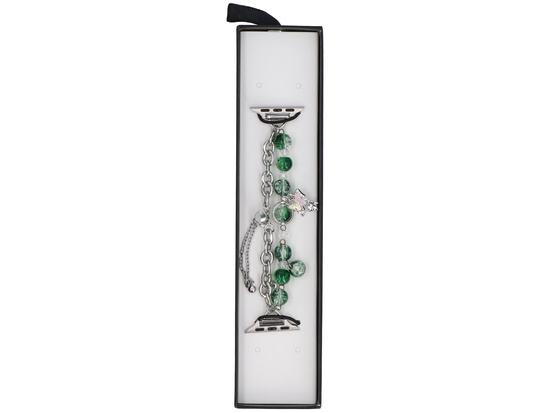 Nuovo bracciale per smartwatch GlacierX Slider Clasp Layered Charm Bracelet Verdant Silver per Apple Watch 38/40/41mm Argento-verde