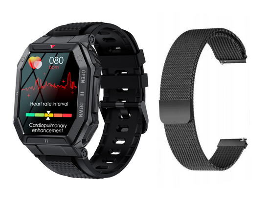 Nový smartwatch GlacierX Trail Black + náramek mesh GX-TC55 BM