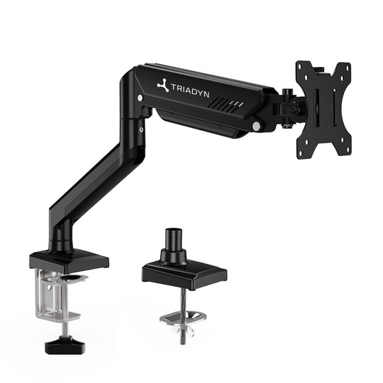 Neuer Schreibtischhalter Triadyn FlexMount für Einzelmonitor Fernseher 13-34" Ergonomisch Verstellbar Drehbar TRD-BLK-1AL