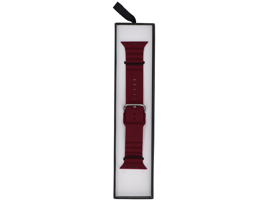 GlacierX Silicone Grooved Burgundy strap for Apple Watch 42/44/45/49mm Burgundy