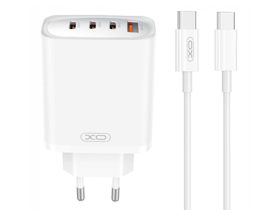 Nuevo chip XO GaN PD 3.0 Quick Charge 4+ adaptador de corriente USB-A 3x USB-C 65W XO-CE23 + cable USB-C