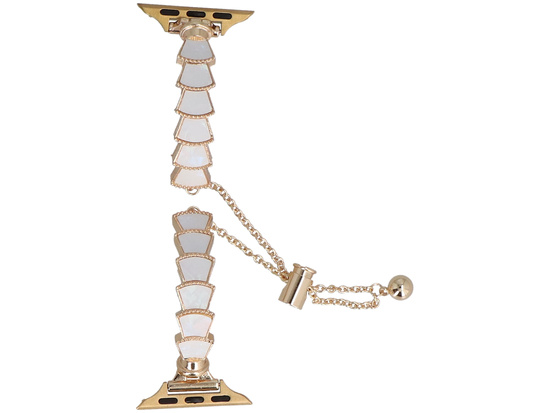 Nuovo bracciale per smartwatch GlacierX Slider Clasp Tidal Arc Bracelet Golden Moon per Apple Watch 38/40/41mm Oro-Bianco