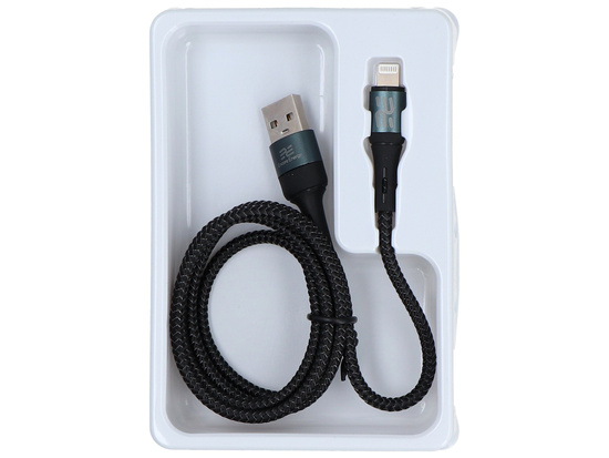 Neues Encore Energy USB-A Lightning-Kabel 2A QC PD zum Laden und Datentransfer 100 cm geflochten schwarz EE103-L
