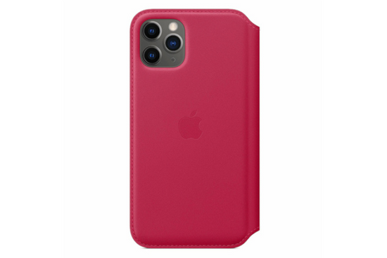 Originale Caso Apple Nuovo iPhone 11 Pro Folio in pelle Raspberry