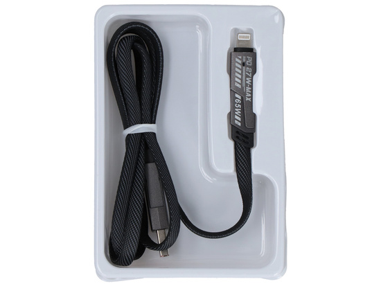 Nouveau câble Encore Energy 4 en 1 USB-C USB-A Lightning 3A câble plat en tresse QC PD 60W pour la charge et le transfert de données 100 cm EE155