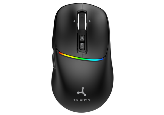 Nowa Bezprzewodowa Mysz Biurowa Triadyn ENCELADUS Bluetooth 2.4 GHz RGB 3200 DPI PA3207 Energooszczędna Czarna