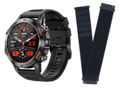 Nový chytrý hodinky GlacierX Protector Black + Pásek k chytrým hodinkám GlacierX Grip Strap Nylon Black 22mm