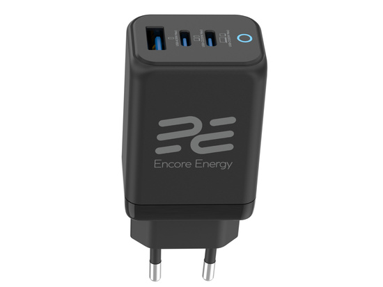 Nová síťová nabíječka GaN 65W USB-A + 2x USB-C QC PPS PD Encore Energy MD-6583RA