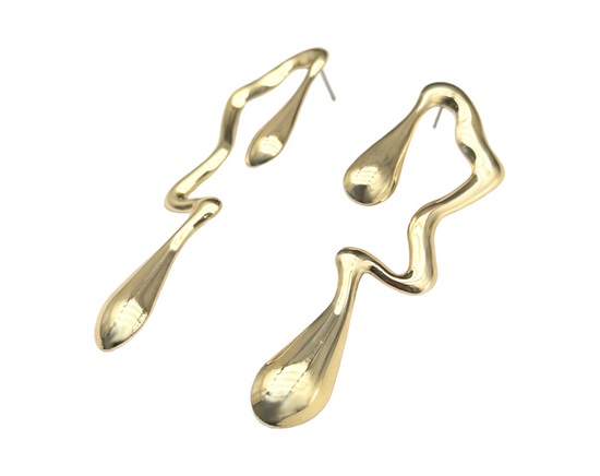 Boucles d'oreilles goutte dorées