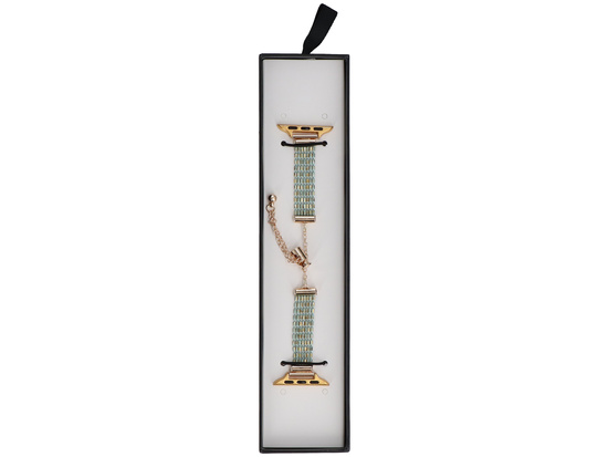 Nuovo bracciale per smartwatch GlacierX Slider Clasp Multi Row Bracelet Cerulean Gleam per Apple Watch 38/40/41mm Argento-blu.