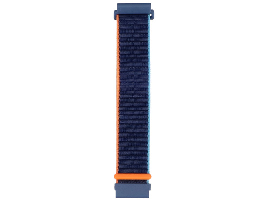 Ensemble de deux bracelets pour smartwatch GlacierX Boucle magnétique en silicone Orange vif + Bracelet Grip en nylon Bleu océan 22 mm