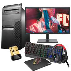 Ensemble pour joueur Lenovo Tower i5 16 Go 240 Go SSD Windows 10 Home + WIFI + Moniteur Samsung 24" FHD + ensemble pour joueur Tracer MAMOOTH + câblage