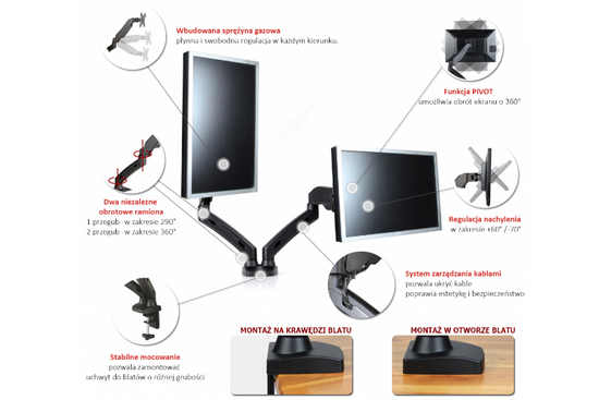 НОВИЙ ГАЗОВИЙ КРИШКА-МОНІТОР для 2-х LED/LCD моніторів 13-27" L-13GD ART 7кг