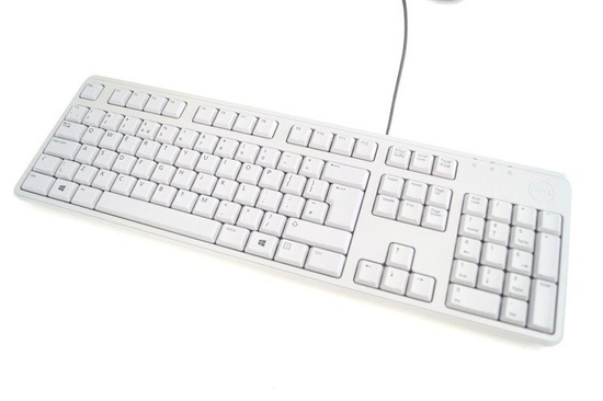 Clavier Dell KB212 QuietKey USB d'occasion Gris QWERTY (+autocollants) (sans pieds)