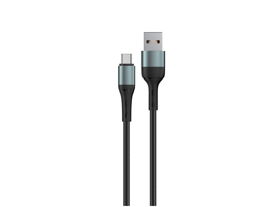 Nouveau câble Encore Energy USB-A USB-C 2A câble QC PD pour chargement et transfert de données 100 cm tressé noir EE103-C
