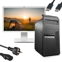 Lenovo ThinkCentre M81 Tower i5-2400 4x3.1GHz 16GB 240GB SSD DVD Windows 10 Home + Monitor Fujitsu B24T-7