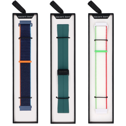 Conjunto de correas para smartwatch GlacierX Grip Strap Ice White + Hebilla Magnética de Silicona Verde Bosque + Grip Strap Nylon Azul Océano 22mm