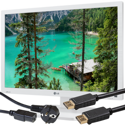 Monitor LG 24EB23PY 24" LED 1920x1200 IPS DVI DisplayPort Biały Klasa A- (PZ) Okablowanie