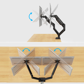 Nouveau Support de Bureau Triadyn DuoFlexMount pour Deux Moniteurs Téléviseurs 13-32" Ergonomique Réglable Rotatif TRD-BLK-2AL-13"-32"