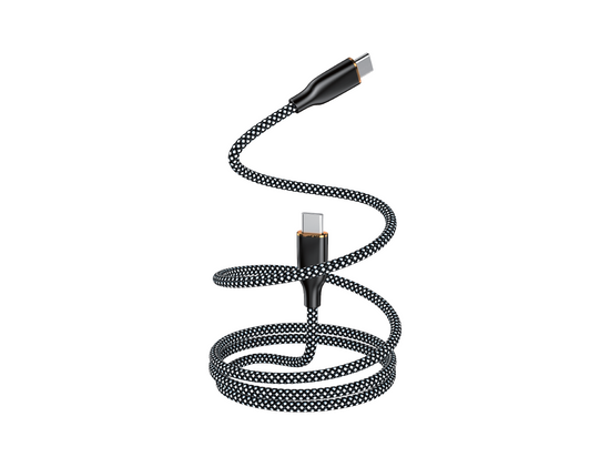 Nuovo cavo magnetico Encore Energy USB-C x2 cavo QC PD 3A 60W per la ricarica e il trasferimento dati 100 cm intrecciato bianco e nero EE126-CC