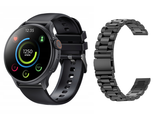 Nuevo Smartwatch GlacierX Aura Black + Pulsera de acero GX-AC60 BS