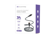 Новий магнітний кабель Encore Energy USB-C Lightning провід QC PD 3A 27W для зарядки та передачі даних 100 см плетений чорнобілий EE126-CL