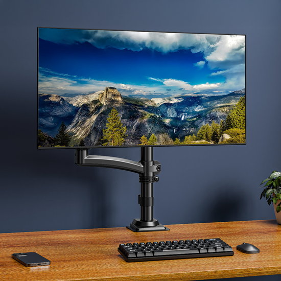 New Triadyn HighFlexMount Desk Mount for Single Monitor TV 13-34" Ergonomic Adjustable Rotatable TRD-BLK-Hi1AL