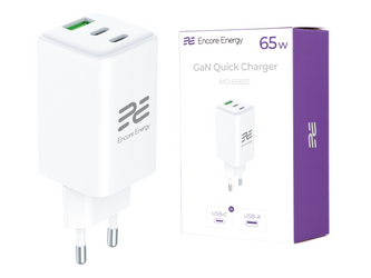 Neue GaN 65W USB-A + 2x USB-C QC PD Netzladegerät Encore Energy MD-6583Z