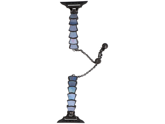 Nouvelle bracelet pour smartwatch GlacierX Slider Clasp Tidal Arc Bracelet Stormy Blue pour Apple Watch 38/40/41mm Noir-Bleu