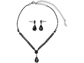 Conjunto de joyería Victoriana Set negro Collar + aretes