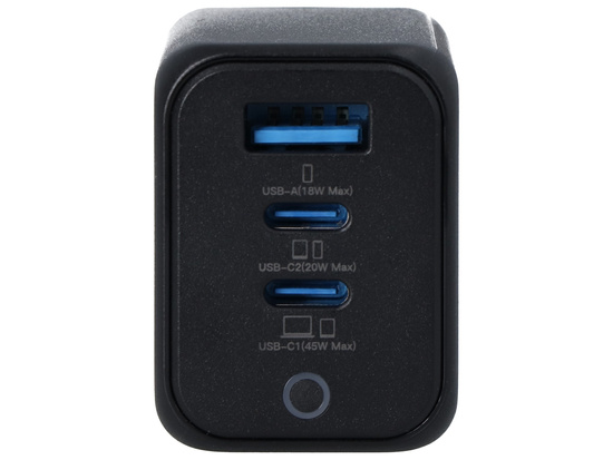 Нова мережна зарядка GaN 45W USB-A + 2x USB-C QC PPS PD Encore Energy MD-4583RA