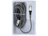 New Encore Energy USB-C Lightning 3A cable QC PD 27W for charging and data transfer 300 cm braided black and white EE118-CL